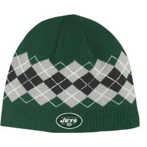  New York Jets Argyle Cuffless Knit Hat: Sports & Outdoors