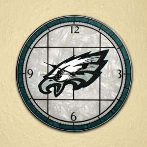    NFL Philadelphia Eagles Stained Glass Wall Clock: Home & Kitchen