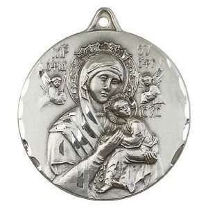  Our Lady of Perpetual Help Sterling Large Round Medal 