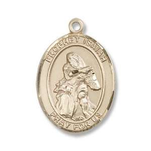 Gold Filled St. Isaiah Medal Pendant Charm with 24 Gold Chain in Gift 