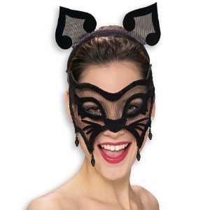  Rubies Black Mesh Cat Mask with Ears: Toys & Games