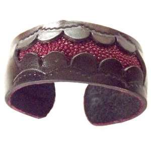  Genuine Stingray Leather Handmade Wristband from Thailand 