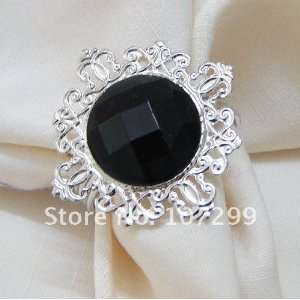   12pcs black gem napkin rings wedding bridal shower favor 