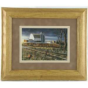   Hansel framed art At the Crossing barn pheasant NEW: Home & Kitchen