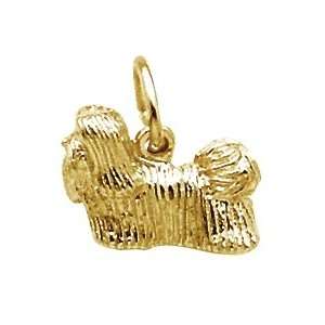 Rembrandt Charms Shih Tzu Dog Charm, 22K Yellow Gold Plate on Sterling 