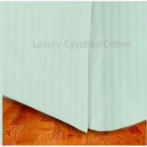 300TC Egyptian Cotton QUEEN Tailored Bed Skirt MINT Stripe:  