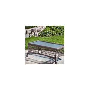    Cayman Rectangle Wicker Coffee Table w/ Glass Top: Home & Kitchen