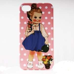  Pink Dot Shower Painting Vintage Pinup Girl iPhone 4/4S 