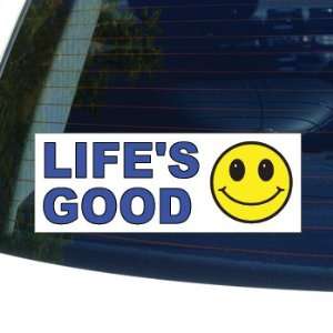  LIFES GOOD   Smiley Face   Window Bumper Laptop Sticker 