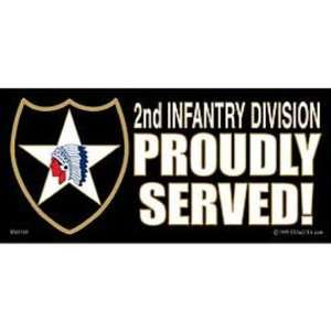  2nd Infantry Division Proudly Served Bumper Sticker 