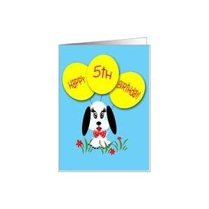   specific 5th Birthday Doggy With Yellow Balloons Card Toys & Games