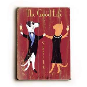    Vintage wood sign The Good Life 14x20 planked