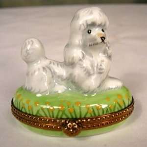 Limoges White French Poodle Box 