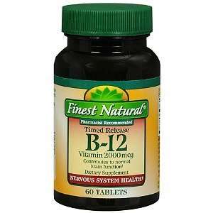  Finest Natural Vitamin B12 2000Mcg Tablets, 60 ea Health 