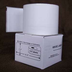   Delivery Confirmation, 2 5/16 x 10 1/2, 100 Labels per Roll, 4 Rolls