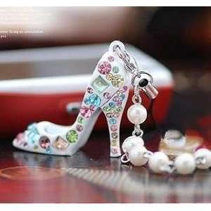  White High Heel Multi Use Charm Cell Phones & Accessories