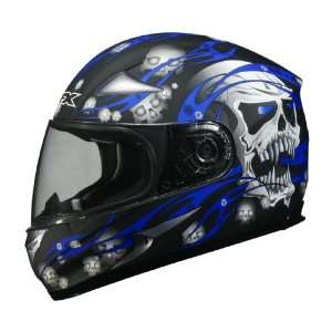 AFX Street Helmet / FX 90 Adult Full Face / Blue Skull / Large / Pt 