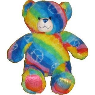 Build A Bear Workshop 14 in. Colorful Peace Bear Plush Stuffed Animal
