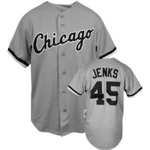 : Bobby Jenks Majestic MLB Road Grey Replica Chicago White Sox Jersey 