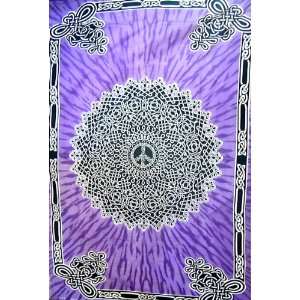  Tapestry ~ Purple Celtic Tribal Peace Sign Tapestry ~ Appx 