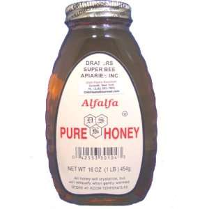 Drapers Super Bee Alfalfa Honey in Glass Jar   1lb  