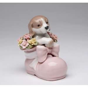  Fine Porcelain Dog in a Shoe Figurine