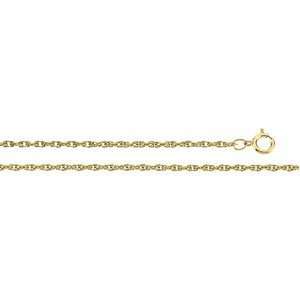  7 Inch 14K Yellow Gold Solid Rope Chain: Jewelry