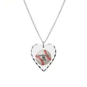    Necklace Heart Charm Baseball Equals Life: Artsmith Inc: Jewelry