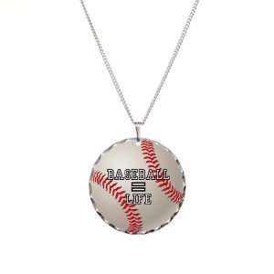    Necklace Circle Charm Baseball Equals Life: Artsmith Inc: Jewelry