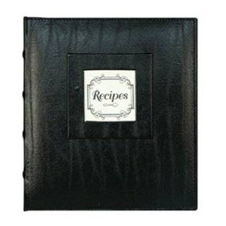 CR Gibson Pocket Page Recipe Book, Black Leather Initial Gourmet, 8.31 