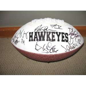  2010 University of Iowa team signed autographed logo football 