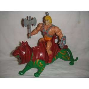   OF THE UNIVERSE BATTLE CAT AND HE MAN FIGURE SET LOOSE: Toys & Games