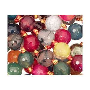  Multi Color Fire Agate Beads Faceted Round 12mm: Arts 