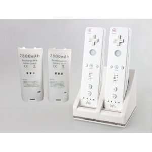  Dual Wii Remote Charging Station with Battery Packs Electronics