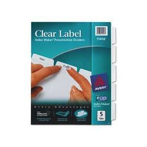  Avery 11416   Index Maker Clear Label Dividers, 5 Tab 
