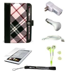 : Pink Plaid Melrose Case with Screen Protector for Barnes and Noble 