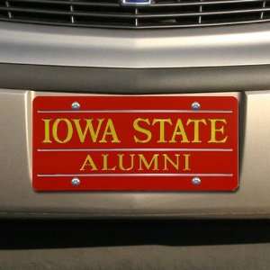 Iowa State Cyclones Red Mirrored Alumni License Plate:  