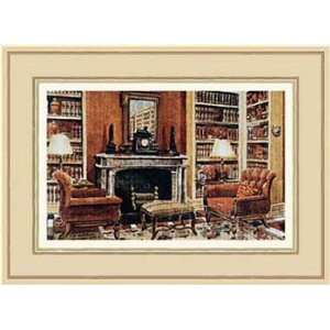 Mark Hampton   A Cozy Neoclassical Book Rooms Giclee
