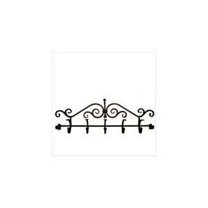 Black Horse Wrought Iron Scroll Coat Rack: Office Products