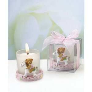 Teddy Bear Candleholders   Pink
