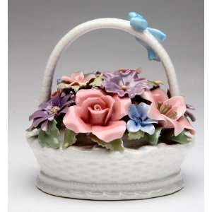  Fine Porcelain Flower Basket Figurine: Home & Kitchen