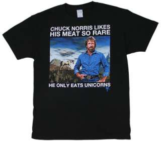 Chuck Only Eats Unicorns   Chuck Norris T shirt  