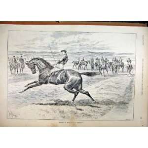    1891 Horse Jockey Running Start Race Country Scene