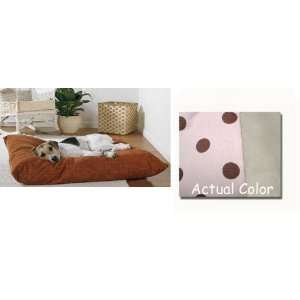   Dog Or Cat Pet Pillow Bed   Khaki & Pink Polka Dot: Home & Kitchen