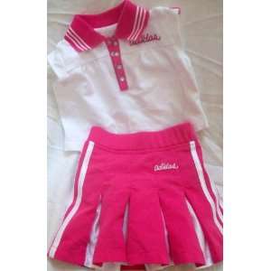  Baby Girl 3 Months, Pink and White Sports, Skirt and Tee 