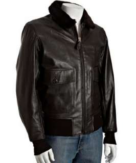 Gucci dark brown nappa leather bomber jacket  
