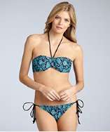Shoshanna blue python print string bikini bottom style# 316710301