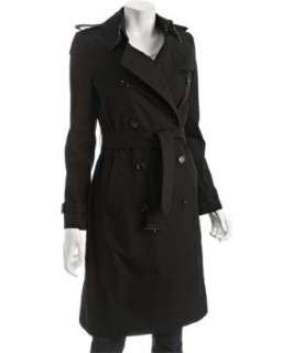 Burberry black cotton poly belted trench coat  BLUEFLY up to 70% off 