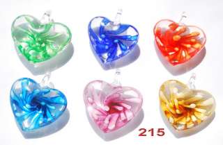   Clear Murano Lampwork Glass Pendant Necklace Multiple Choice  