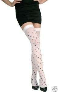 White Queen of Hearts Costume Thigh Highs Alice Poker  